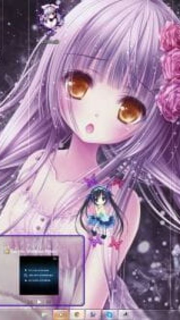 软妹萝莉体 月夜茶会win7电脑主题分享