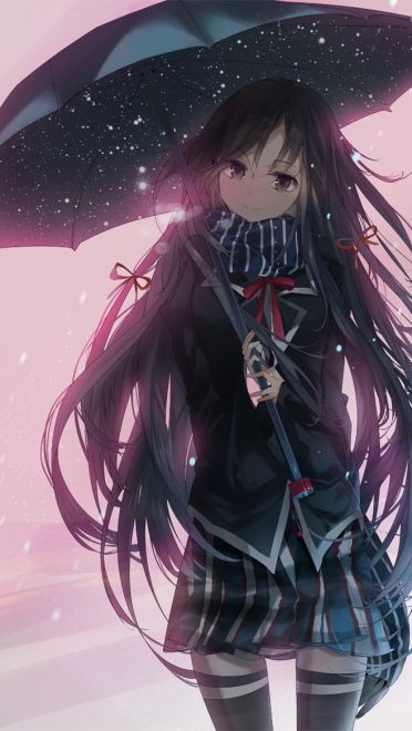 戴着围巾的花季少女 手机壁纸