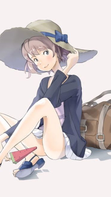 【手机壁纸】夏天一定要吃 西瓜冰棍和美少女更