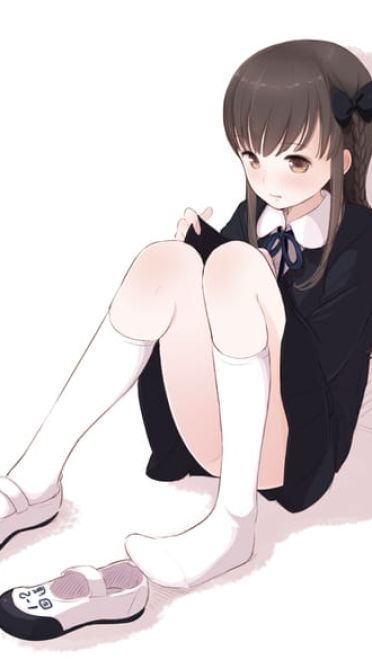 【手机壁纸】屁股着地，双腿并拢屈膝，双手抱