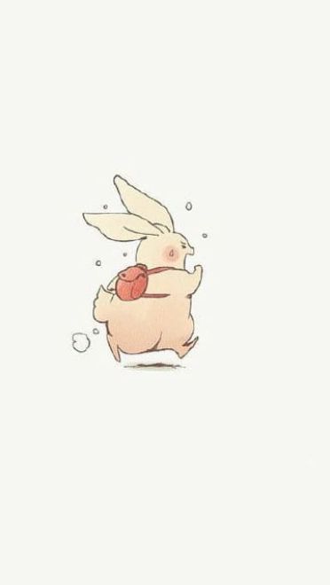 【壁纸】一只兔子の日常. 萌翻的简洁风壁纸