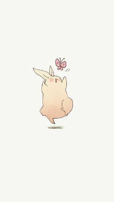 【壁纸】一只兔子の日常. 萌翻的简洁风壁纸