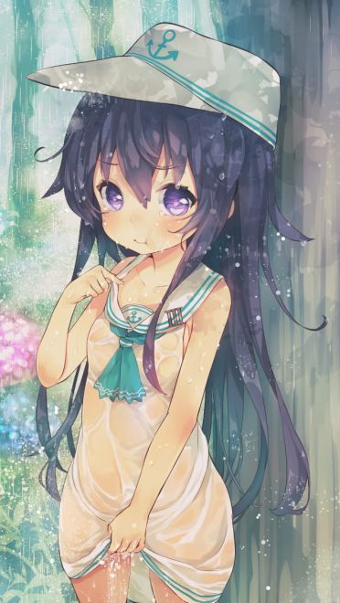 湿透的女孩手机壁纸