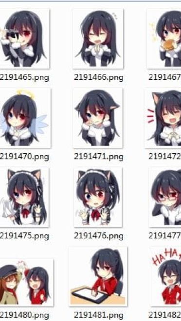 黑发萌萌哒小萝莉表情包