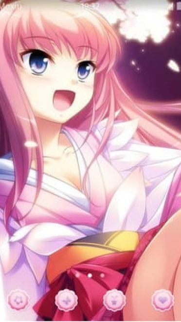 粉红色秀发的美少女安卓手机主题