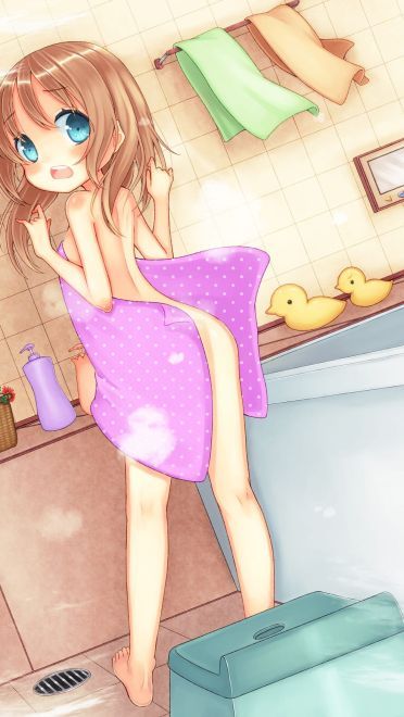 出浴的少女 手机壁纸 微红的双颊