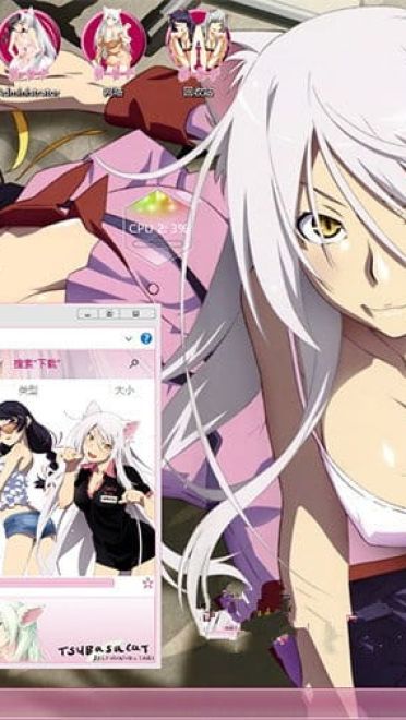 【win8】物语系列 黑白羽川翼 电脑主题