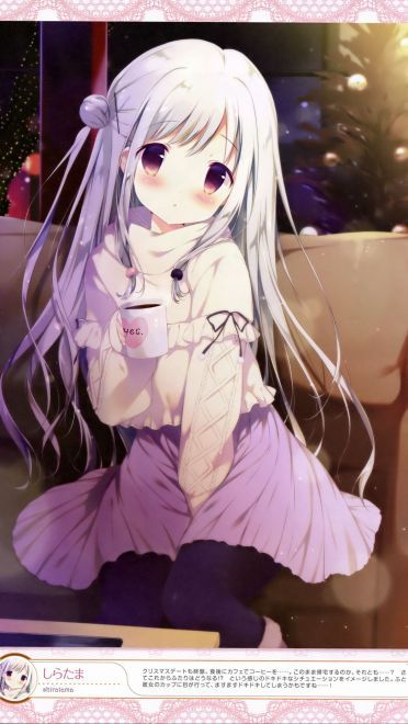 穿着毛衣的少女感觉很温暖 手机壁纸