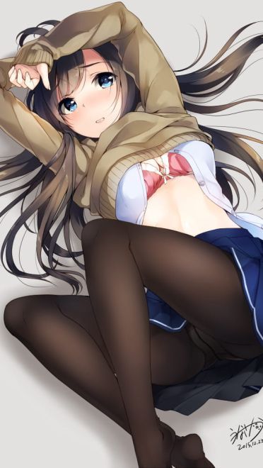 穿着毛衣的少女感觉很温暖 手机壁纸