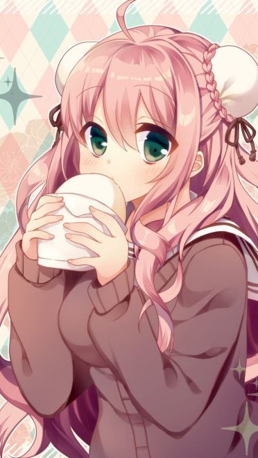 穿着毛衣的少女感觉很温暖 手机壁纸