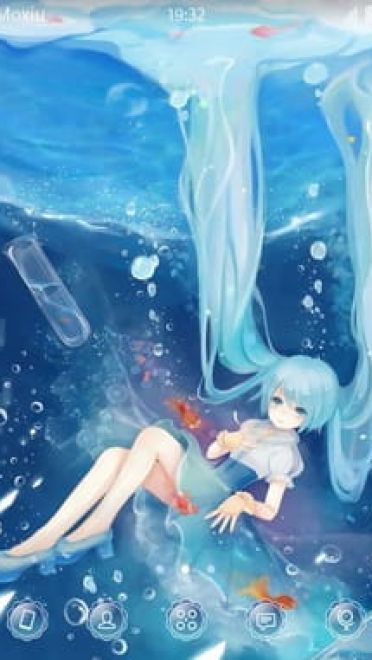 初音未来 水下 安卓手机主题