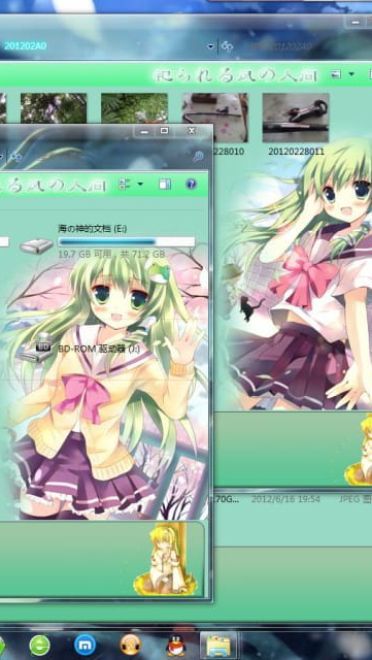 东方project 东风谷早苗  win7电脑桌面主题下载