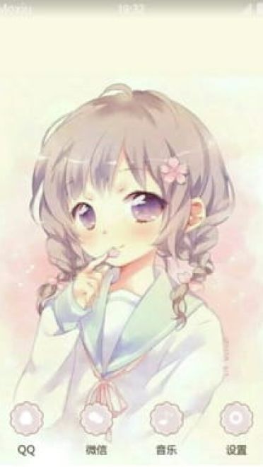 戴着樱花发卡的小萝丽 安卓手机主题下载