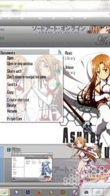 刀剑神域 结城明日奈 win7电脑主题下载