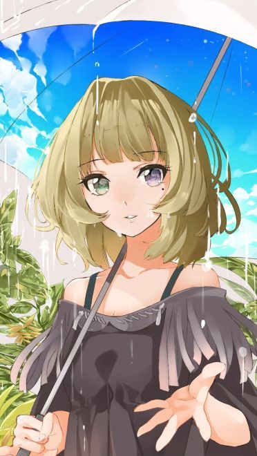 六月的雨 撑伞的姑娘 手机壁纸