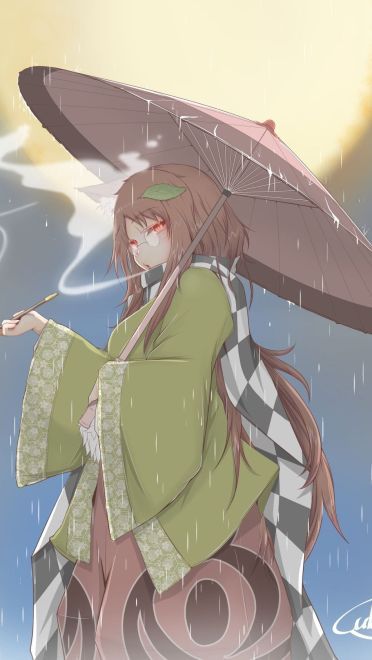 六月的雨 撑伞的姑娘 手机壁纸