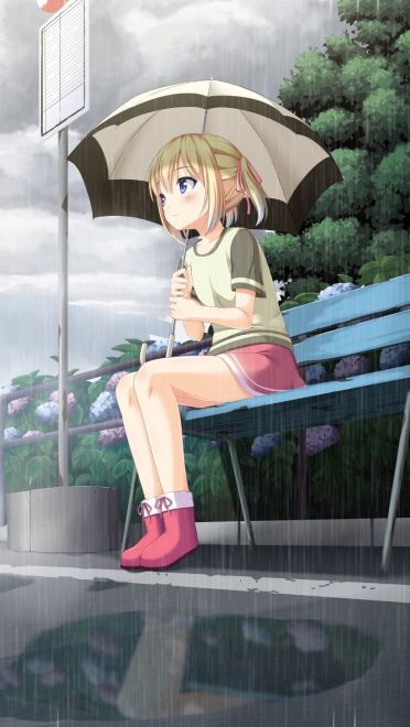 六月的雨 撑伞的姑娘 手机壁纸