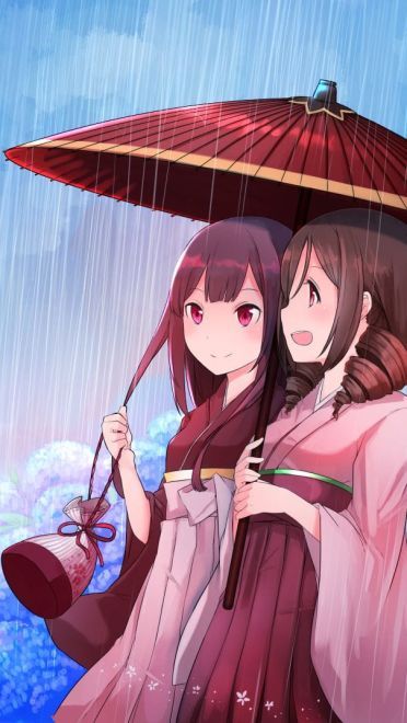 六月的雨 撑伞的姑娘 手机壁纸