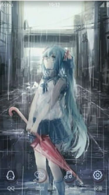 雨中的公主殿下 初音未来 安卓手机主题下载