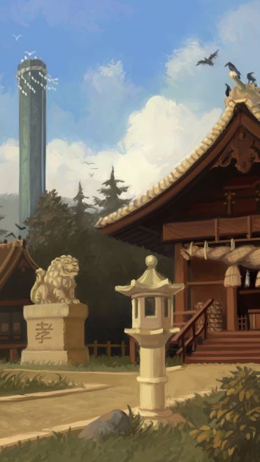 壁纸美作：夏日的神社