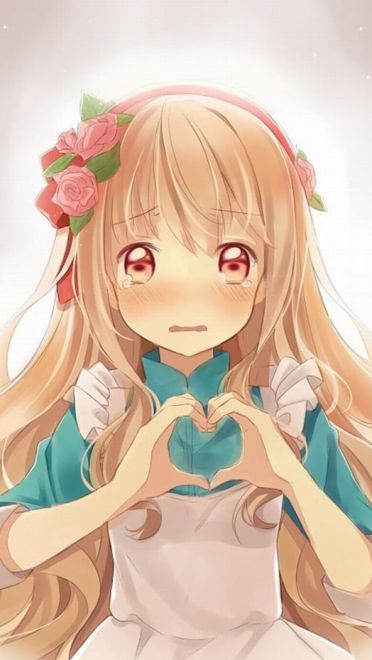 双手凝聚爱心为你打气 动漫手机壁纸