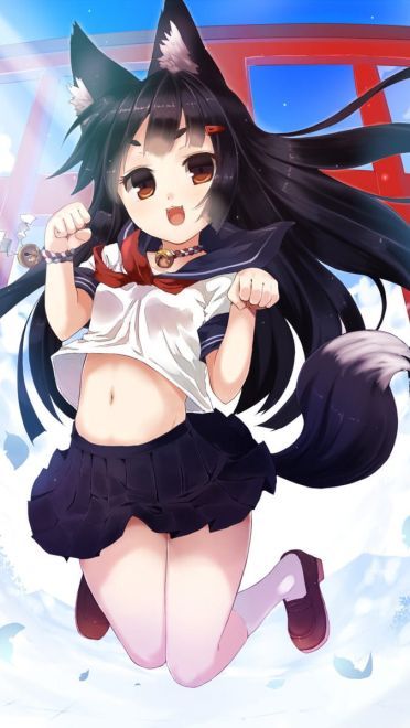 动漫少女 手机壁纸 可爱狐耳少女