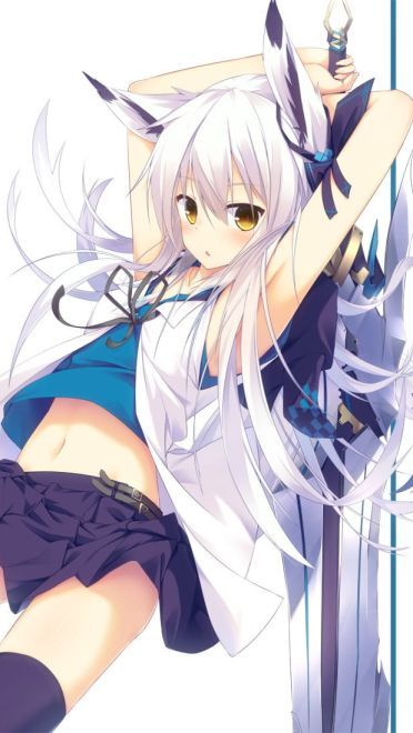 动漫少女 手机壁纸 可爱狐耳少女