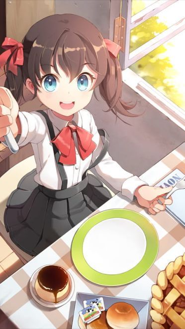 可爱的动漫少女 手机壁纸 双马尾才是正义