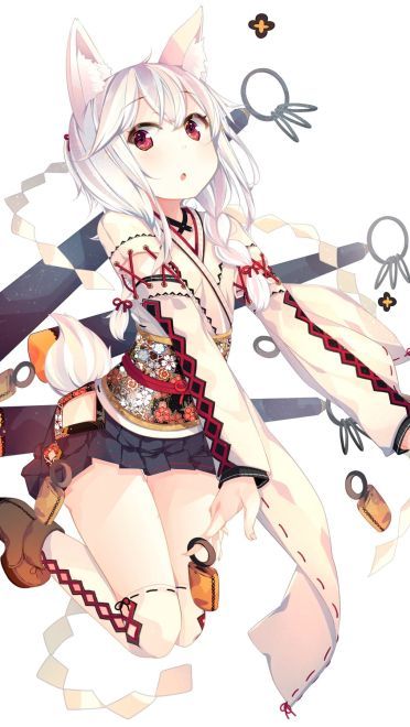 动漫少女 手机壁纸 银发真的很好看啊！