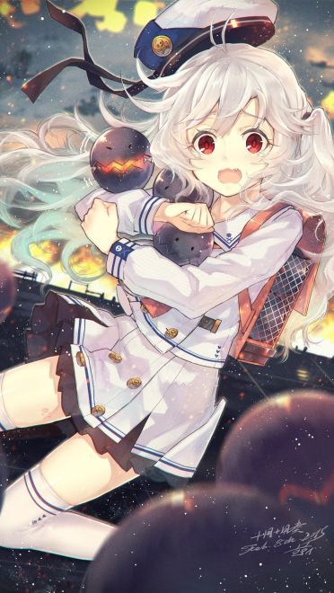 动漫少女 手机壁纸 银发真的很好看啊！