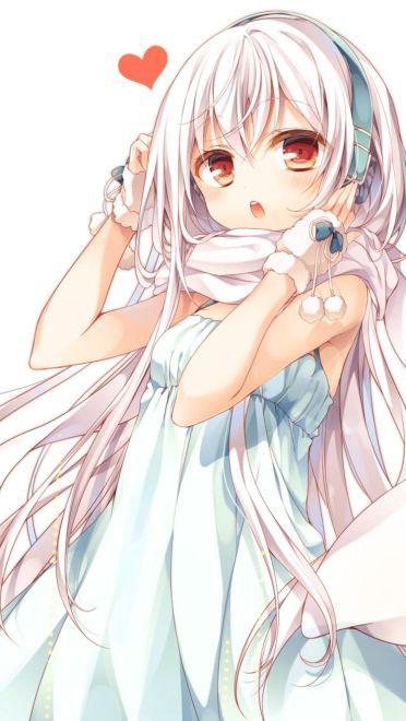 动漫少女 手机壁纸 银发真的很好看啊！