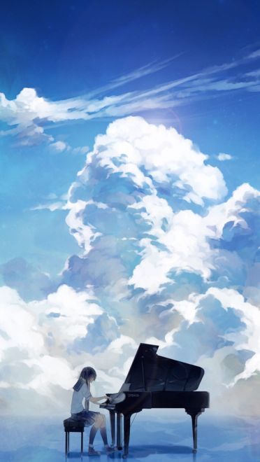 空景插画 手机壁纸美图 天空下的守望