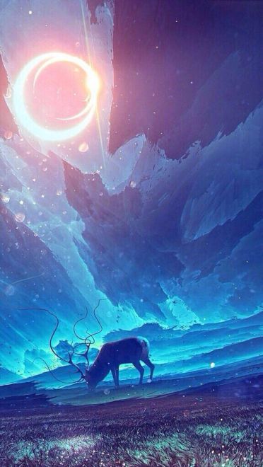 空景插画 手机壁纸美图 天空下的守望