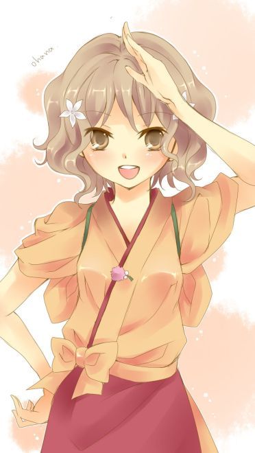 花开伊吕波 天然卷短发少女 松前绪花手机壁纸