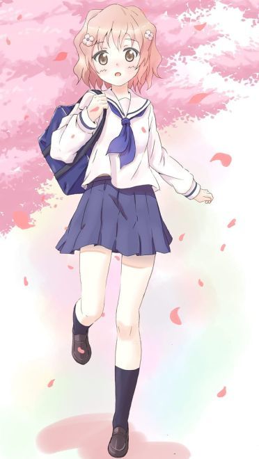 花开伊吕波 天然卷短发少女 松前绪花手机壁纸