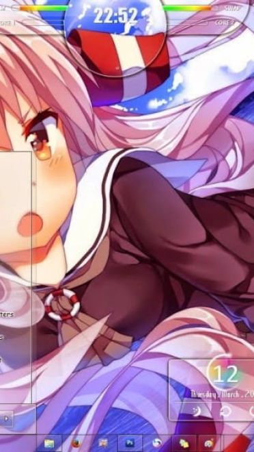 超可爱吊带舰娘 天津风 win8主题