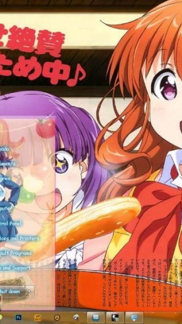 百合美食 幸腹涂鸦 win7主题