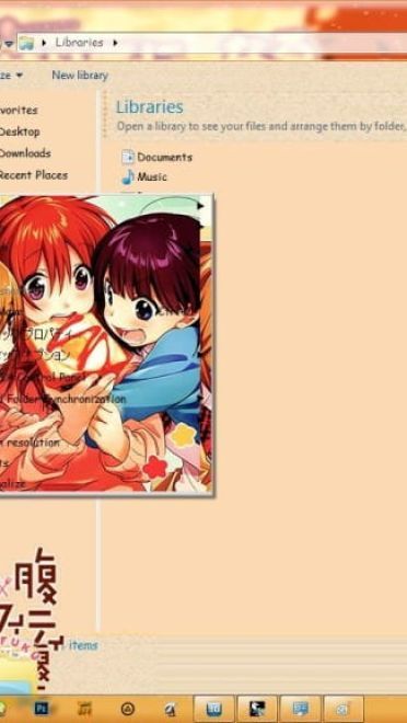 百合美食 幸腹涂鸦 win7主题