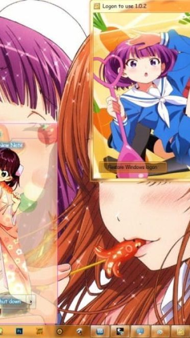 百合美食 幸腹涂鸦 win7主题