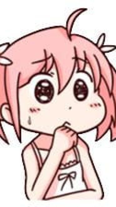 动漫表情包 可爱粉色桃皮少女