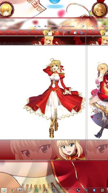 火红尼禄 红saber Fate/Extra V2 win7主题