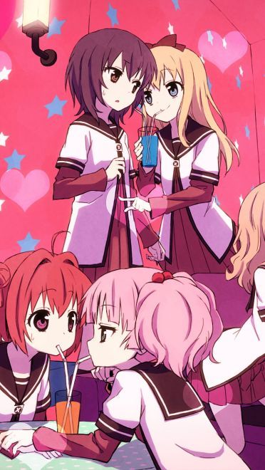 萌妹聚集 摇曳百合 桌面壁纸