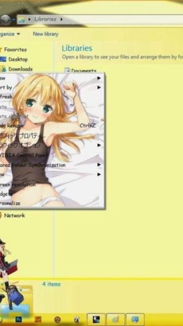 金发舰娘欧根亲王 舰队Collection win7主题