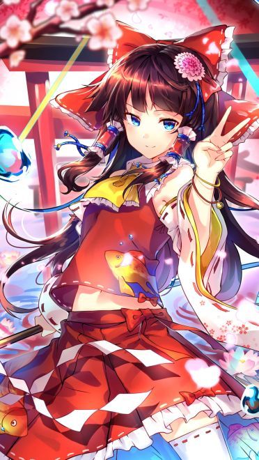 东方Project 神秘的巫女 博丽灵梦手机壁纸图集(1)