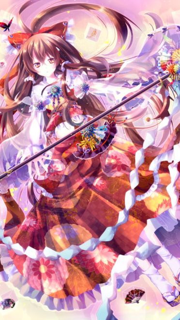 东方Project 神秘的巫女 博丽灵梦手机壁纸图集(1)