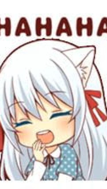 萌萌白发猫耳娘 Fluffy white ca 表情包