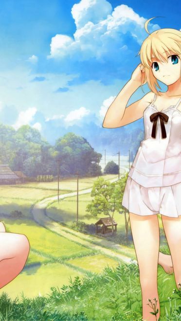 Fatestay night saber&伊莉雅 动漫电脑壁纸