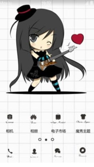 轻音少女 q版秋山澪 安卓手机主题下载