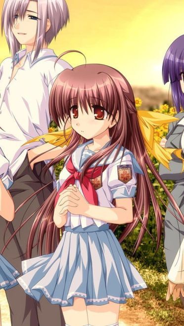 车轮之国 向日葵花田的女孩子动漫电脑壁纸下载