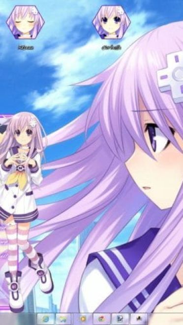 可爱认真的尼普基雅 超次元游戏海王星 win7主题